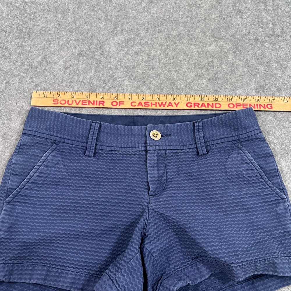 Lilly Pulitzer Navy Blue Textured The Callahan Chino Shorts Women's Size 4 - Picture 5 of 7
